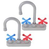 CLISPEED 2 Stück Spülbeckenarmaturen aus Ungiftigem Kunststoff Realistische Küchenarmatur für Kompatibel mit Spielküchen Abgerundete Kanten Fördert Fantasievolles Rollenspiel