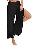 Yigoo Hosen Damen Sporthose Yogahosen Sport Pumphose Haremshose Leichte Sommerhose Marlene Hose Schwarz XL