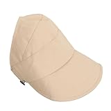 Alomejor Sonnenhut für Damen, Breite Krempe, Leichter Metallhaken, Verstellbarer UV-Schutz, Faltbare Sonnenblende für Strand, Camping, Wandern (Khaki)