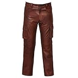 Gefomuofe PU Lederhosen für Herren Kurz Lederjeans Lederhose Bikerjeans Rockerjeans Motorradhose seitlich geschürt schwarz Lederhose Motorrad