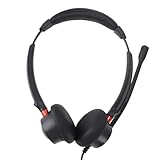 Yanmis Telefon-Headset 3,5-mm-Buchsen für Call Center, Büro-Festnetz-Telefon-Headset mit Mikrofon-Rauschunterdrückung, Binaurales Kundenservice-Headset, USB C auf USB