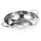 DECHOUS Mandarinententopf edelstahltopf edelstahlpfanne schnellkochtopf glühweintopf feuerpfanne Doppelkessel Sieb Hot Pot für den Haushalt Kochtopf für die Küche Rostfreier Stahl Silver