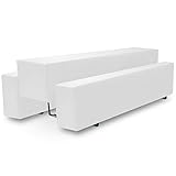 Beautissu Bierbank Hussen & Biertisch Husse Set 3 TLG. Halblang – Edles Hussen Komplettset 50 cm breite Festzeltgarnitur mit Oeko-TEX Siegel in Weiß - Basic M