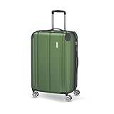 travelite Hartschalenkoffer mittelgroß, erweiterbar, 4 Rollen, CITY, Trolley mit kratzfester Oberfläche, TSA Schloss, Dehnfalte, 68 cm, 78 - 86 Liter