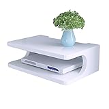 Schweberegal, Wandmontage, TV-Schrank, Regal, DVD-Set, obere Box, Aufbewahrungsregal, Hängebox, Trennwand, Router, Aufbewahrungsbox, Weiß