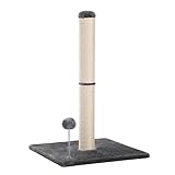 Amazon Brand – Umi Kratzstamm 64cm Kratzbaum Kratzstamm Kratzsäule Sisal-Seil Kratzstange mit Katenspielzeug Grau