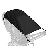 Bighan Universal Sonnensegel für Kinderwagen Sonnenschutz mit UV, Flexibles Verstellbarer Sonnenverdeck für Babywanne, Wasserdicht Markisen - Schwarz