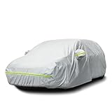 Favoto Auto Abdeckplane Autoabdeckung Vollgarage Staubdicht Wasserdicht Autohülle Autoplane Winter & Sommer für 435cm-450cm Schrägheck Auto 2.7kg