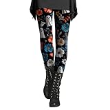 Damen-Yogahose, Trainingsanzug, Lauf-Leggings, Fitnessstudio, Damen, schmal, Blumenmuster, bedruckt, 5 x Yogahosen, B, L