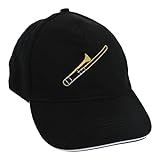 Musikboutique Baseball-Cap mit eingestickten Instrumenten, schwarz, Baumwolle (Posaune)