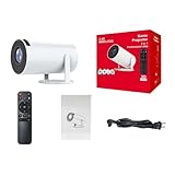 SHANGYU Smart 4K Projektor WiFi Bluetooth, 180 ° drehbarer Outdoor-Filmprojektor, Retro-Spielprojektor, Outdoor-Filmprojektor tragbar, mit TF-Karte mit vielen Retro-Spielen