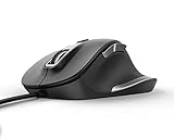 Trust 23808 Fyda Geschwungene Kabelmaus (Maus mit Ergonomisches Design, Sechs Tasten, 600-1400-2800-5000 DPI) Schwarz