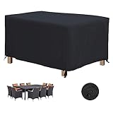 Jianghu Art Möbelabdeckung, 170 x 170 x 100 cm, wasserdicht, rechteckig, 600D strapazierfähiges Oxford-Gewebe, für den Außenbereich, Terrassentischabdeckung