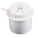 Muuoeou Universelles Kabelloses Schnellladegerät für Den Desktop, Eingebettet, Unterstützt PD15W und Kabelgebundenes Laden über USB, 5 V, 2 A, HUB zum Öffnen Von Möbeln,