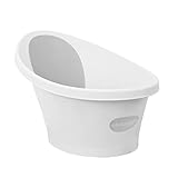 Shnuggle SBP-WGY-EUR Badewanne für Neugeborene bis zu 12 Monate mit Stöpsel am Boden, weiß, Rückenlehne grau - 1,2 kg