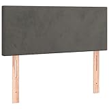 vidaXL Kopfteil, Bettkopfteil mit Holzbeinen, Höhenverstellbar Polsterkopfteil für Bett, Betthaupt Bettzubehör Schlafzimmer, Dunkelgrau 90x5x78/88cm Samt