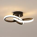 Toolight LED Deckenlampe Moderne, 22W 2500LM LED Deckenleuchte Warmweiß 3000K, Flurlampe Decke Schwarz, Deckenlampen für Küche Flur Schlafzimmer Balkon, 25cm