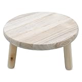 Spetebo Holz Blumenhocker Natur mit 3 Beinen - 29 x 15 cm - Massivholz Pflanzenständer rund naturbelassen - Dekohocker Blumenständer Pflanzenpodest Blumenteller Mini Beistelltisch