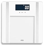 ADE Digitale Körperfettwaage Ines bis 200 kg | Personenwaage mit Körperfettanalyse, BMI, Muskelmasse, Körperwasser, Gewicht, BMR | Körperwaage mit Benutzererkennung | weiß