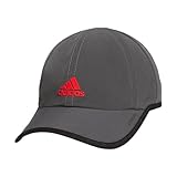 adidas Superlite Relaxed Adjustable Performance Cap für Kinder, Jungen, Mädchen, Grau 6/Schwarz/Hellrot, Grau 6/Schwarz/Hellrot, Einheitsgröße, Grau 6/Schwarz/Hellrot, EinheitsgröÃŸe