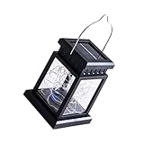 Hemobllo Sonnenlicht Garage Terrasse Laternen Pavillon Fliegen Veranda Solar- Lampe Außen Hinterhof Im Freien Deck Wand Hängendes Licht Black Plastik