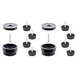 Wagner QuickClick® Filzgleiter Möbelgleiter Stuhlgleiter 4er-Set zum Anschrauben - 4X Basis+Schraube+Gleitaufsatz austauschbar - Filz robust Natural - Durchmesser Ø 17 mm - Made in DE - 15785000