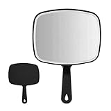 Tragbarer Spiegel, Handspiegel für Wohnzimmer | Tragbares quadratisches Spiegelglas schwarz – schwarzes quadratisches , tragbar, Frisierzubehör für Zuhause und Reisen