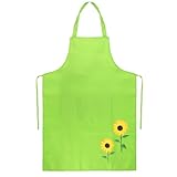 Epokus Schürze Gärtner, Sonnenblumen Gärtnerschürze, Grün Karneval Gärtnerin Kostüm, Gärtner Kostüm Grillschürze mit Taschen, Damen Erwachsene Gärtner Schürze für Fasching Karneval Cosplay Mottoparty