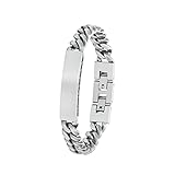 s.Oliver Identarmband Edelstahl Herren Armschmuck, 20+1,5 cm, Silber, Kommt in Schmuck Geschenk Box, 2027424