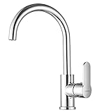 ONECE Küchenarmatur mit 360° schwenkbar Auslauf, Wasserhahn Hochdruck Armatur Küche Mischbatterie Einhebelmischer Spültischarmatur, klassisches Design, Chrom