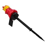 Tofficu Solar Gartenweg Fackel LED Flammenlicht Wetterfeste Resin Solarbeleuchtung für Außenbereich Terrasse Wegdekoration Einfache Erdspießmontage Langlebig