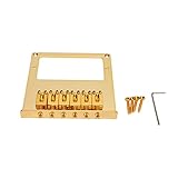 Goldgitarrenbrücke für 6-saitige E-Gitarren |Verstellbare Rollensättel für Intonation und Aktion |Metallbrücke passend für Humbucker-Tonabnehmer