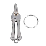 Qcwwy Nasenhaarschere aus Titanlegierung, Mini-Schlüsselanhänger-Trimmer, Mehrzweck-Schnurrbart-Augenbrauen-Koteletten-Wimpern-Trimmer, Tragbares Schlüsselanhänger-Design für Männer