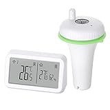 INKBIRD IBS-P02R Funk Poolthermometer, Schwimmend Poolthermometer mit Innentemperatur- und Luftfeuchtigkeitsmonitor, Großer Bildschirm, IPX7 Wasserdicht, für Pool, Whirlpool, Teich