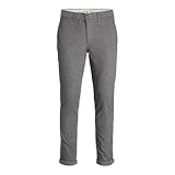 JACK & JONES Herren Chino Hose JPSTMARCO JJFURY - Slim Fit Braun Grau Beige, Größe:36W / 32L, Farbvariante:Drizzle 12206198