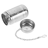 FIXOSHEE Edelstahl Gewürzsieb mit Kette Gewürzfilter mit dichtem Lochdesign rostfrei wiederverwendbar für Kochen Tee Suppe und einfach zu reinigen multifunktionaler Gewürzstreuer