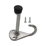 Türstopper für die Wand | Quiet Protector Blocker Hardware | Robuster, dämpfender Wand-Türstopper aus rostfreiem mit Haken – für Badezimmer, Schlafzimmer, Zimmer, Wohnung, Sicherheit