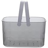 Toyvian Großer Kunststoff badezimmerkorb mit Doppelgriffen Ablauflöchern Vielseitiger Aufbewahrungskorb für Shampoo Kosmetik und Badutensilien Tragbar und Praktisch für Toilette und