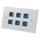jojofuny 1 Satz Netzwerkpanel Raumzubehör Buchse Für Ethernet Wandmontierte Ethernet-buchse Steckdose Mit 6 Anschlüssen Für Das Büro Wandhängende Ethernet-buchse Ethernet-panel Weiß Plastik