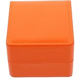 PACKOVE Für Uhren Kette Digital Stift Wickler Figur Display-organizer Muschel Pixel-uhrengehäuse Kleines Schmuck-reiseetui Schublade Taschenuhr Karte Uhrentasche Orange Pu