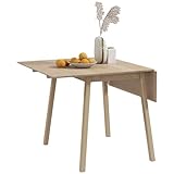 HOMCOM Esstisch klappbar, Küchentisch für 2-4 Personen, Klapptisch, Esszimmertisch aus Holz, für kleine Räume, 110 x 86 x 75 cm, Naturholz