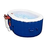 ALEKO Aufblasbarer Whirlpool Spa | Persönliche Hochleistungs-Jetted Bubble | mit Getränkeablage, passendem Deckel und 3 Filterkartuschen | 145 Gallonen | 2 Personen | oval | Blau | HTIO2BLD