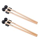 VixxNoxx 4 Stück Schlagzeugstöcke Stahlzungentrommel Xylophon Schlägel 9,45 Zoll Gummi Trommel Mallets mit 2 Stück Mallets Halter Holz Percussion-Schlägel