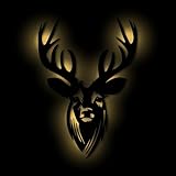 Namofactur® - Hirschkopf Wanddeko mit LED Beleuchtung, Schwarz lackiert oder unbehandelt – Warmweiße LED oder Farbwechsel-Licht (mit USB & Fernbedienung) – Hirschgeweih Deko – Größe XL (57 x 40 cm)