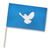 Fan-O-Menal Stockfahne - Friedenstaube - Gr. ca. 45x29cm - 07965 - Flagge mit Holzstock