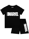 Marvel Jungen Schlafanzug kurz Schwarz 140