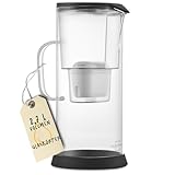 SILBERTHAL Wasserfilter Glas Karaffe 2,7 Liter - Kompatibel mit Maxtra - Reduziert Kalk und Chlor im Trinkwasser