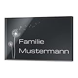 Graviertes Acrylglas Türschild mit Wunsch Gravur und Motiven - Hochglanz Optik in Schwarz oder Anthrazit | viele verschiedene Formen und Größen ab 8x5 cm