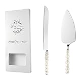 Hochzeitstorte Messer und Server Set Silber, Obst-/ Kuchenbesteck Set 2-teilig, Edelstahl Kuchenheber & Tortenheber, Hochzeitstortenmesser und Server-Set für Hochzeit, Partys, Aktivitäten, Familie