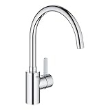 GROHE Eurosmart Cosmopolitan, Küchenarmatur (Wasserhahn für die Küche, 150° Schwenkbereich, wassersparend dank variabler Mengenbegrenzung, einfache Spülbecken-Montage), chrom, 32843002